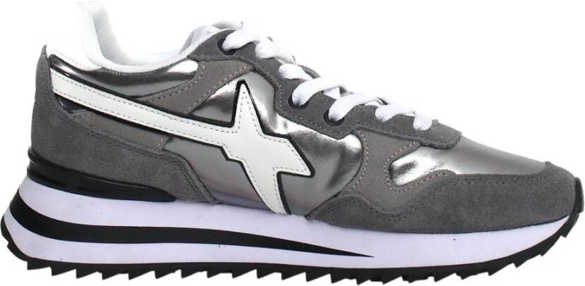 W6Yz Grijze Sneakers met Suède Inzetstukken Gray Dames