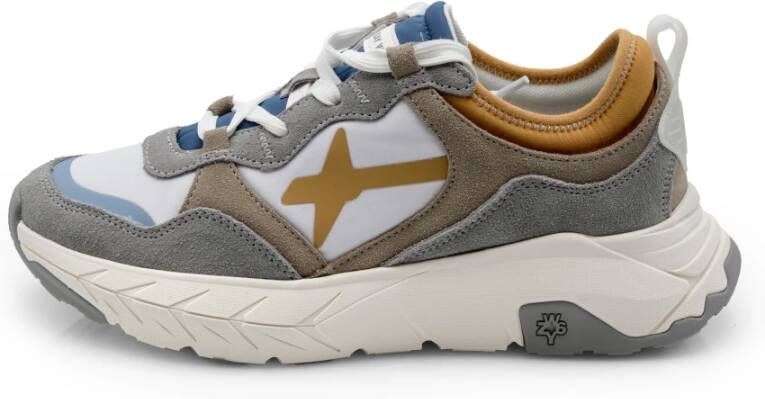 W6Yz Grijze Witte Sneaker van Technisch Stof