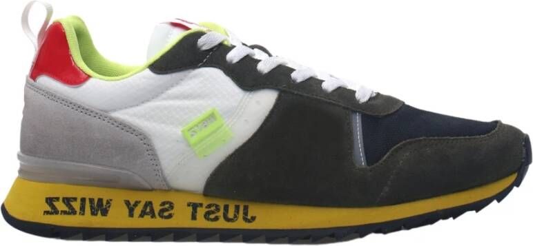 W6Yz Groene Heren Sneaker met Contrast Inzetstukken