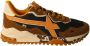 W6Yz Heren Sneakers in Zwart Bruin Oranje - Thumbnail 1