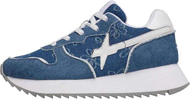 W6Yz Leather and fabric sneakers Jet-W.