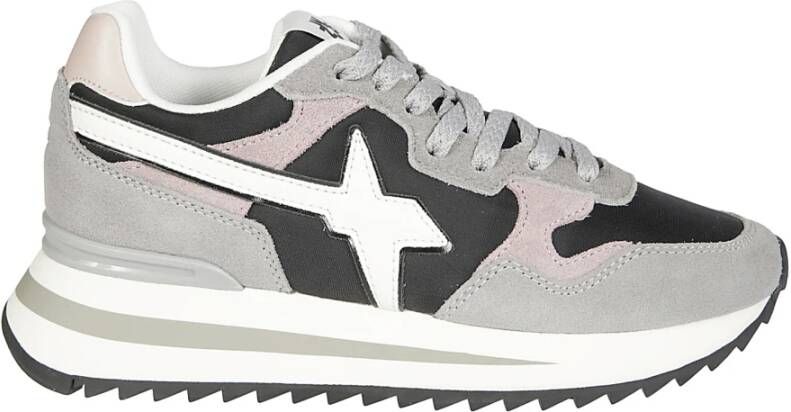 W6Yz Metallic Suede Nylon Sneakers Gray Dames