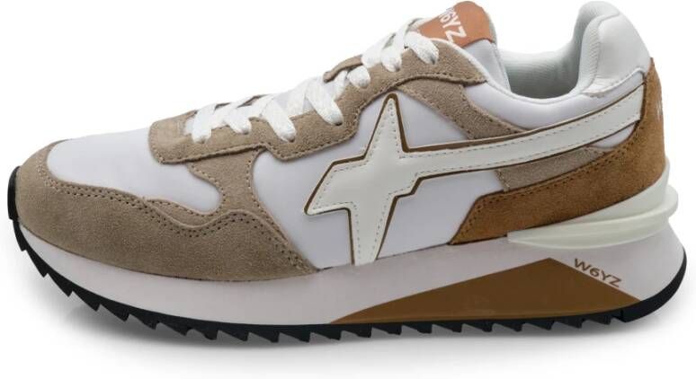 W6Yz Polyester Sneaker Technisch Suède Taupe Wit
