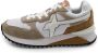 W6Yz Polyester Sneaker Technisch Suède Taupe Wit - Thumbnail 1