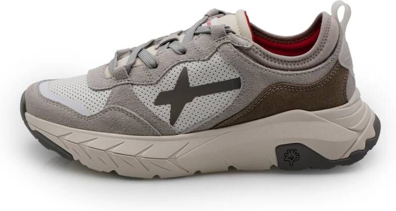 W6Yz Sneakers van suède en stof in grijs wit