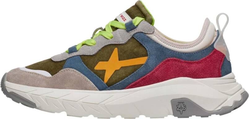W6Yz Suède en sneakers van technische stof