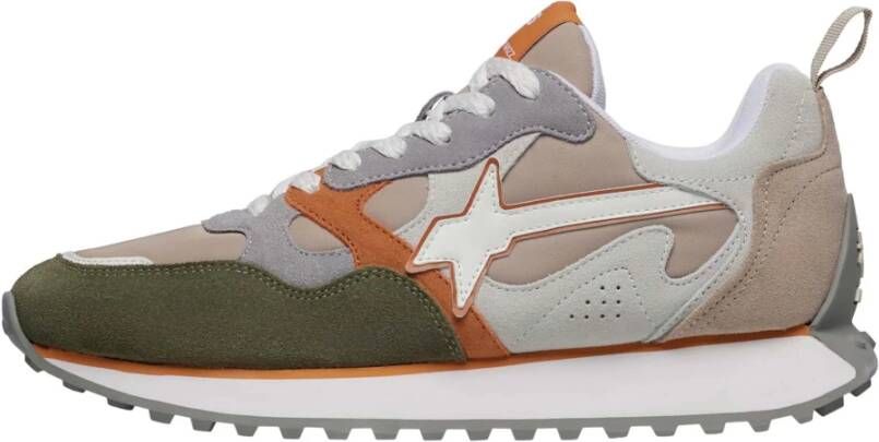 W6Yz Sneakers in suède en technische stof Militair