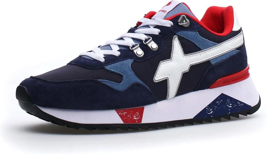 W6Yz Suede and technical fabric sneakers Yak-M. Blue Heren - Foto 4