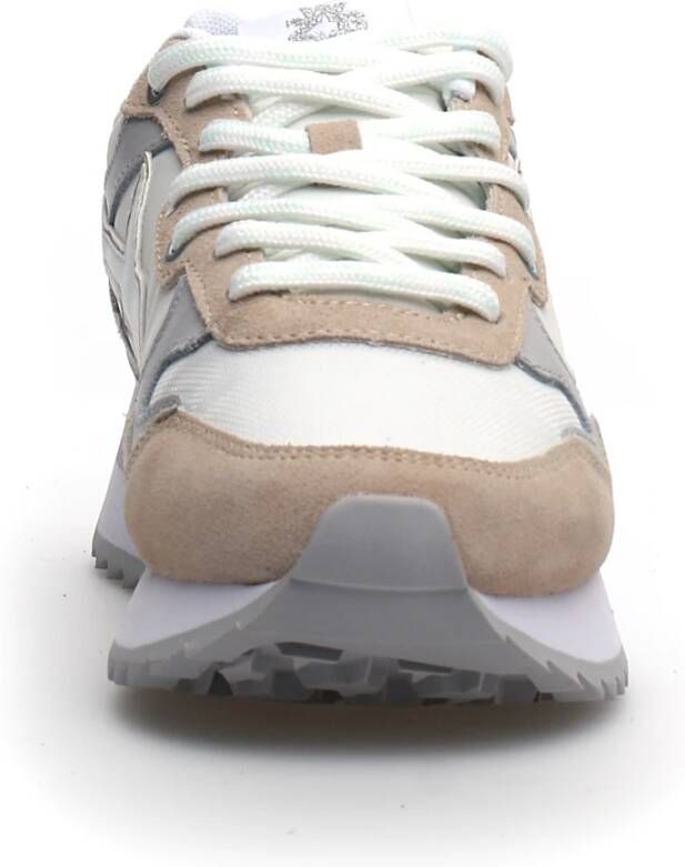 W6Yz Grijze Veterschoenen met Spiegelend Leren Details Gray Dames - Foto 2