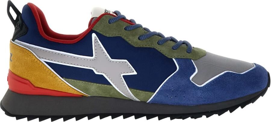 W6Yz Tweekleurige sneaker van technische stof en suède