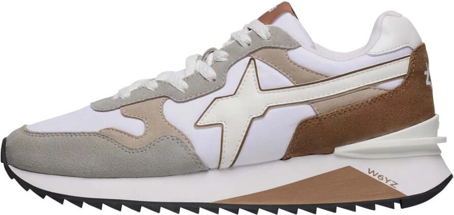 W6Yz Polyester Sneaker Technisch Suède Taupe Wit