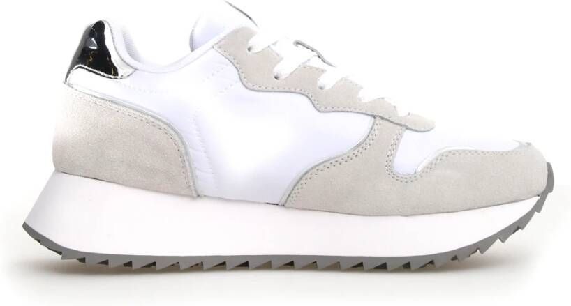 W6Yz Witte Sneaker met Verhoogde Rubberen Zool