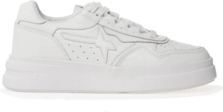 W6Yz Witte Sneakers met Geperforeerde Details