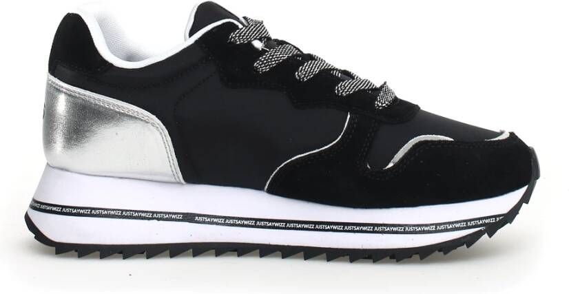 W6Yz Zwarte Paillet Sneakers Black Dames