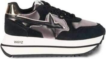 W6Yz Zwart platina suède sneakers Deva model