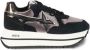 W6Yz Zwart platina suède sneakers Deva model - Thumbnail 1