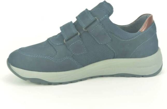 Waldläufer Blauw Nubuck Velcro Schoenen Blue Heren