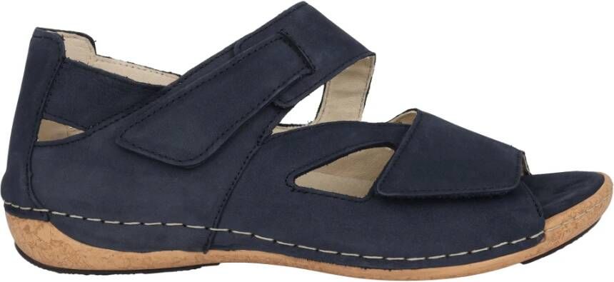 Waldläufer Blauwe brede pasvorm sandaal voor vrouwen