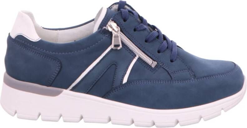 Waldläufer Blauwe Casual Veterschoen voor Dames