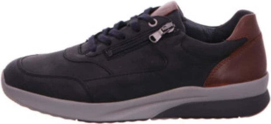 Waldläufer Blauwe Heren Nubuck Leren Sneakers