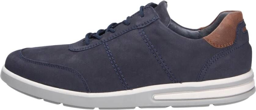 Waldläufer Blauwe leren herensneakers