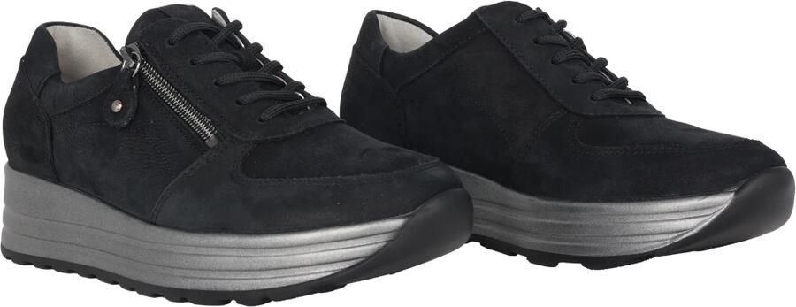Waldläufer Brede pasvorm damessneaker Zwart