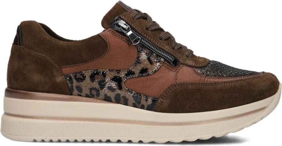 Waldläufer Bruin Suède Dames Lage Sneakers