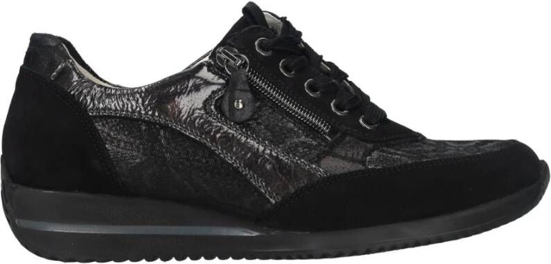 Waldläufer Comfortabele en Trendy Zwarte Sneaker Zwart Heren