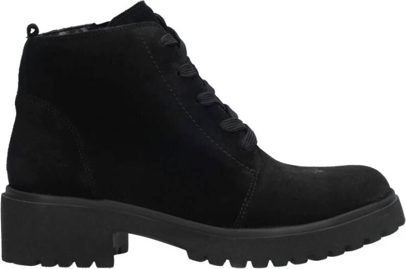 Waldläufer Comfortabele H-Luise Veterboot voor dames Black Dames