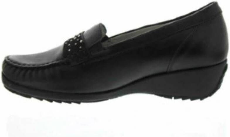 Waldläufer Comfortabele Slipper in zwart leer