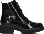 Waldläufer Croco Lak H Booty Enkellaarsjes Enkelboots met rits Dames Zwart - Thumbnail 3