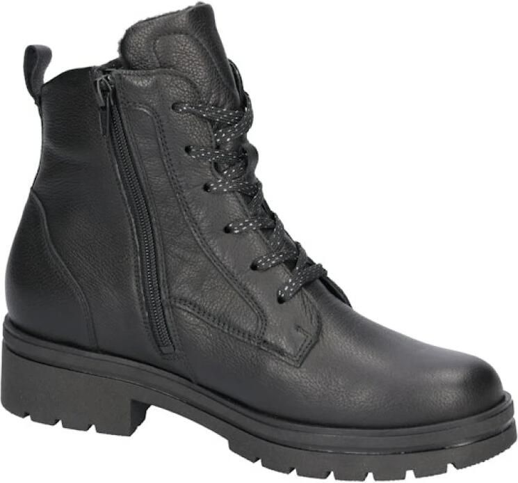 Wäldlaufer Waldlaufer K Zwarte Leren Dames Veterboots Zwart