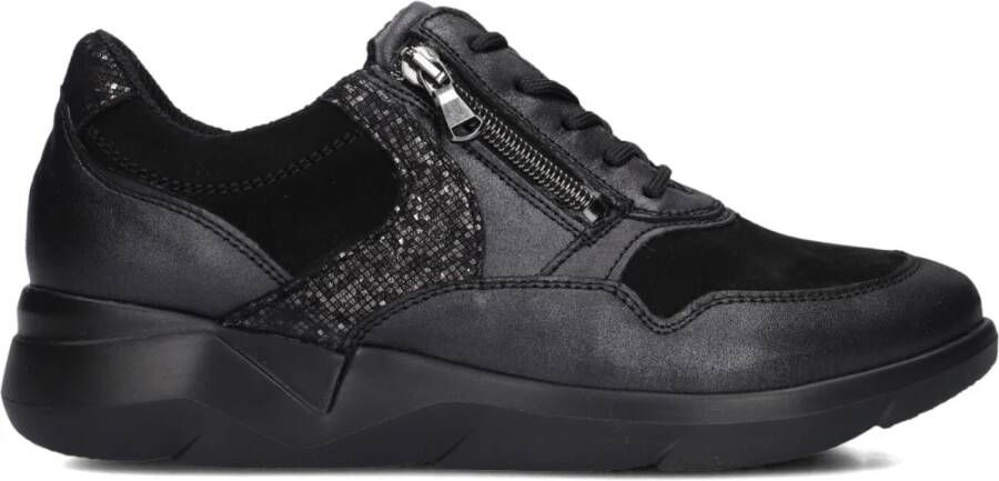 Waldläufer Funky Lage Sneakers Dames Zwart