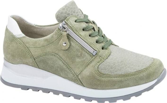 Waldläufer Groene Sneaker met Veters en Rits Green Dames