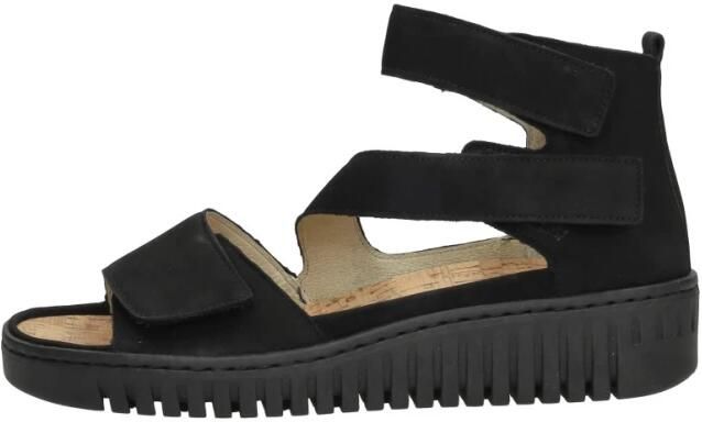Wäldlaufer Waldlaufer H-Willow Sandalen Plat zwart