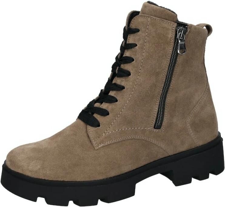 Waldläufer Comfortabele Zwarte Veterboot voor Brede Voeten Black Dames
