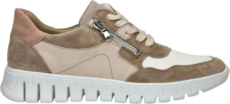 Waldläufer Lichtgewicht Nude Sneakers met Rits Beige Heren