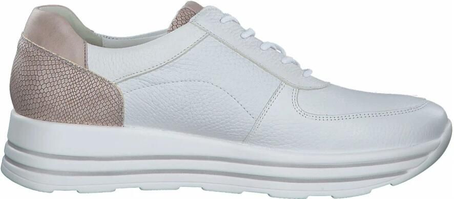 Waldläufer Witte Lana Sneaker met Roze Dierenprint White Dames