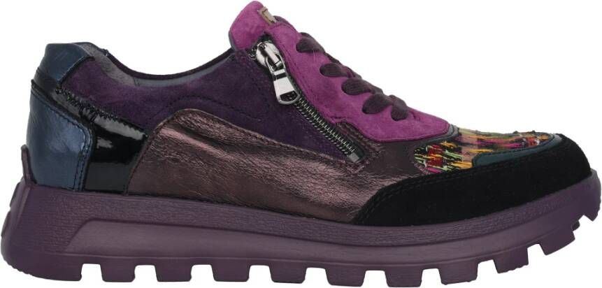 Waldläufer Paarse Mix Brede Pasvorm Sneaker Purple Dames