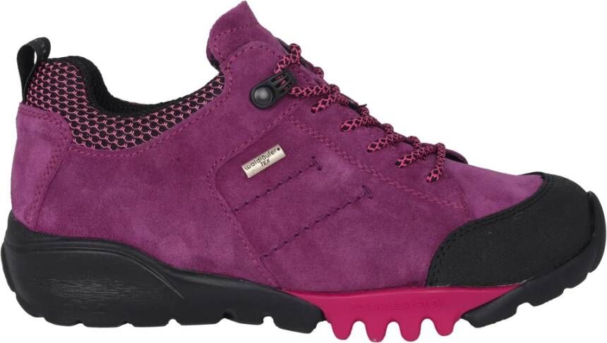 Waldläufer Paarse sneaker met brede pasvorm en uitneembaar voetbed Purple Dames