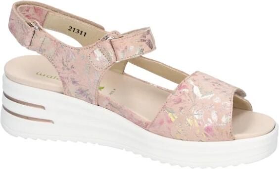 Waldläufer Platform Sandal met Bloe patroon