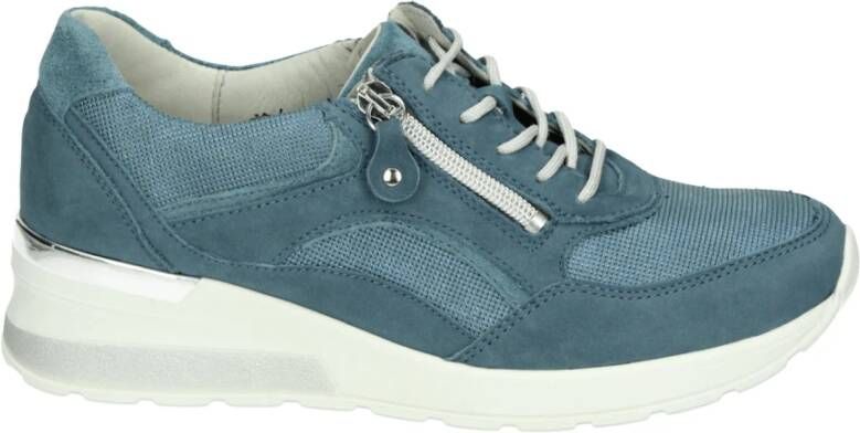 Waldläufer Sportieve Lage Damesschoenen Blauw Nubuck