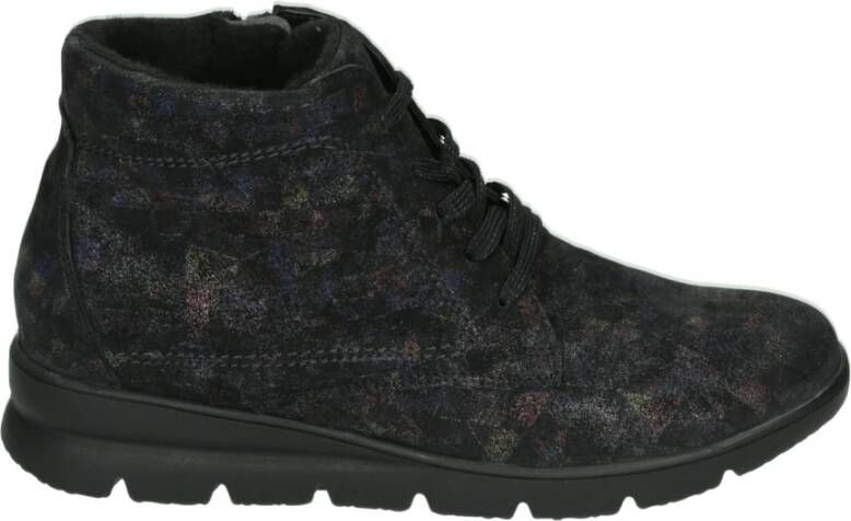 Waldläufer Sportieve Zwarte Nubuck Schoenen