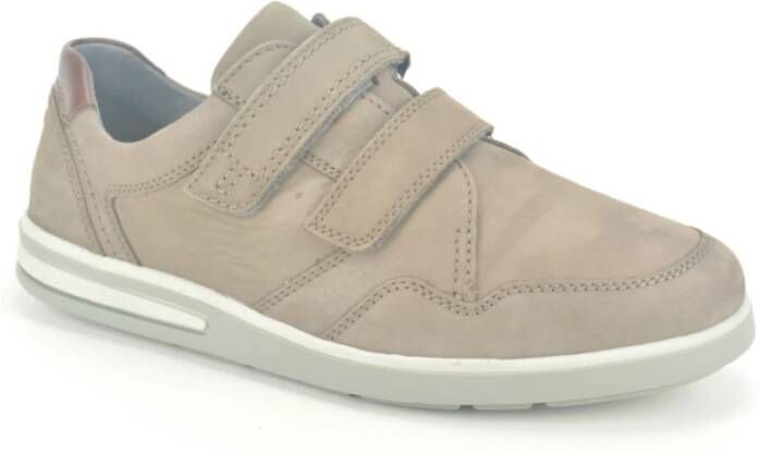 Waldläufer Taupe Nubuc Velcro Schoenen Beige Heren