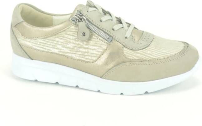 Waldläufer Taupe+ Print Runner Sneakers Beige Dames