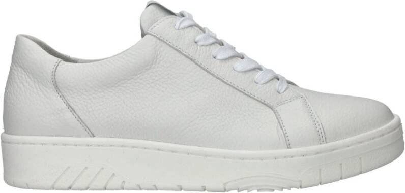 Waldläufer Wit leren sneaker met uitneembaar voetbed White Dames