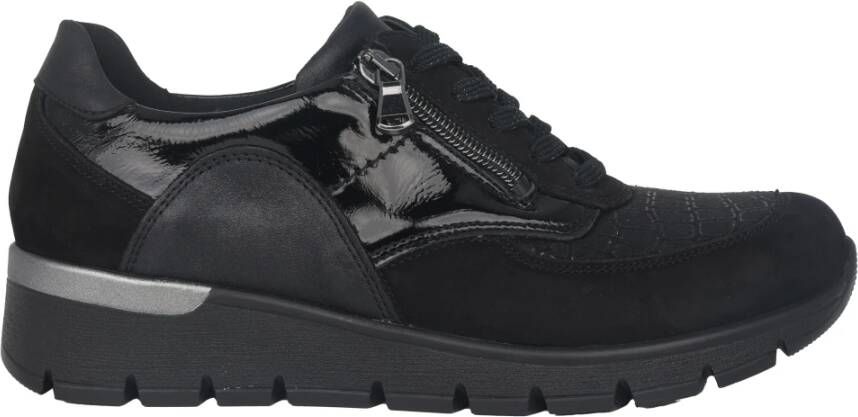 Waldläufer Wijde pasvorm damessneakers Zwart
