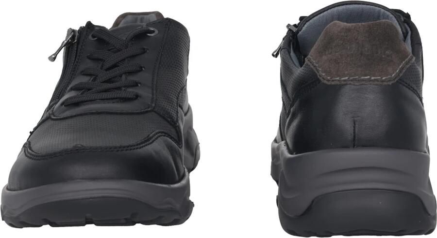 Waldläufer Wijde pasvorm heren leren sneaker Zwart - Foto 2