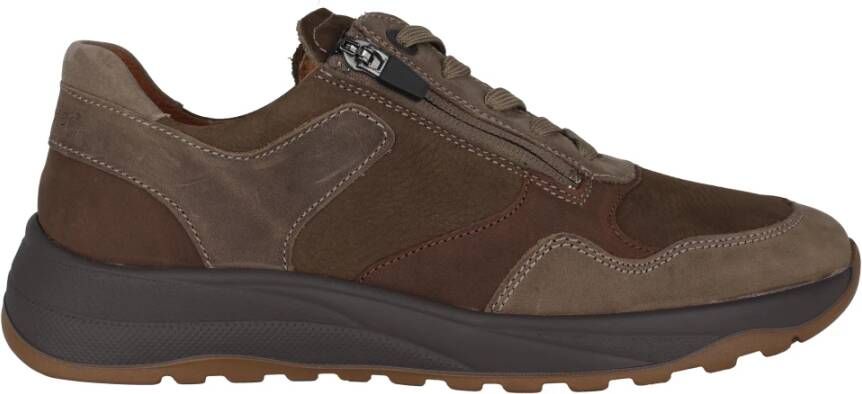 Waldläufer Wijde pasvorm heren sneaker Bruin