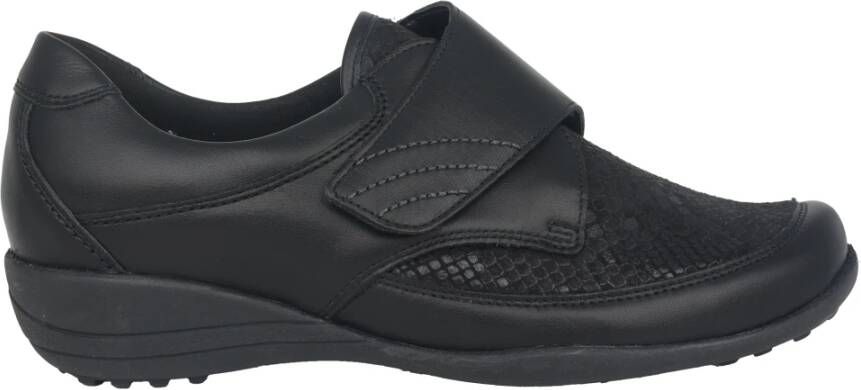 Waldläufer Wijde pasvorm Velcro schoen Zwart